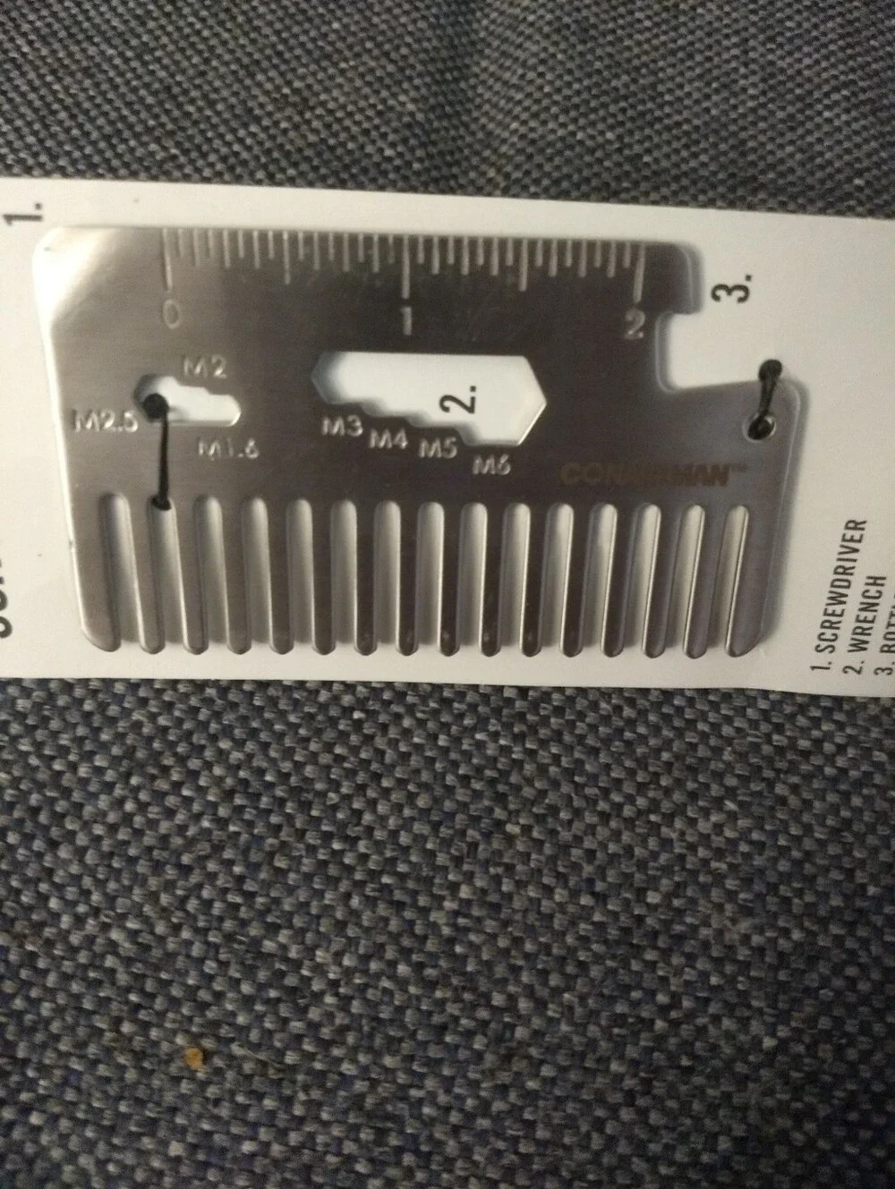 Conair Survival Comb - Compact Wallet Tool - Bottle Opener - Wrench - Ruler